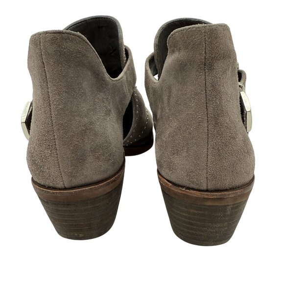 Vince Camuto Women's Raina Suede Ankle Bootie 8.5 Greystone Studded Buckle 2" - Picture 6 of 12